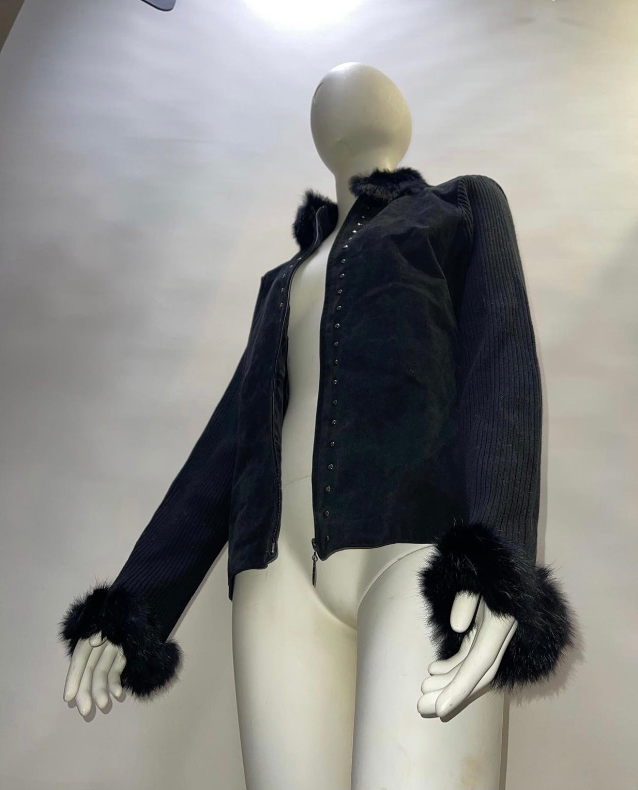 Vintage Jacket with Fur Cuffs + Collar