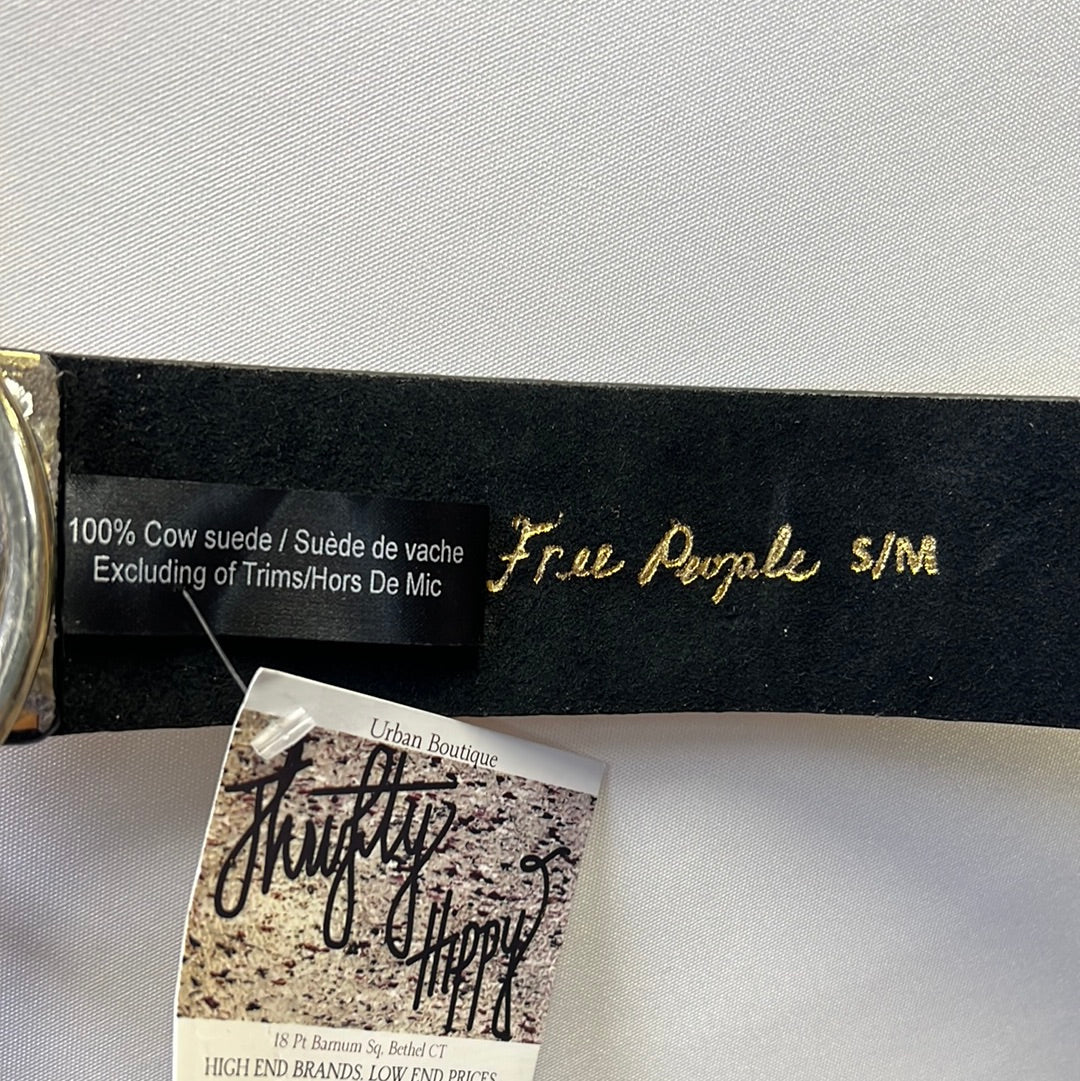 Free People Gold Black Suede Belt S/M