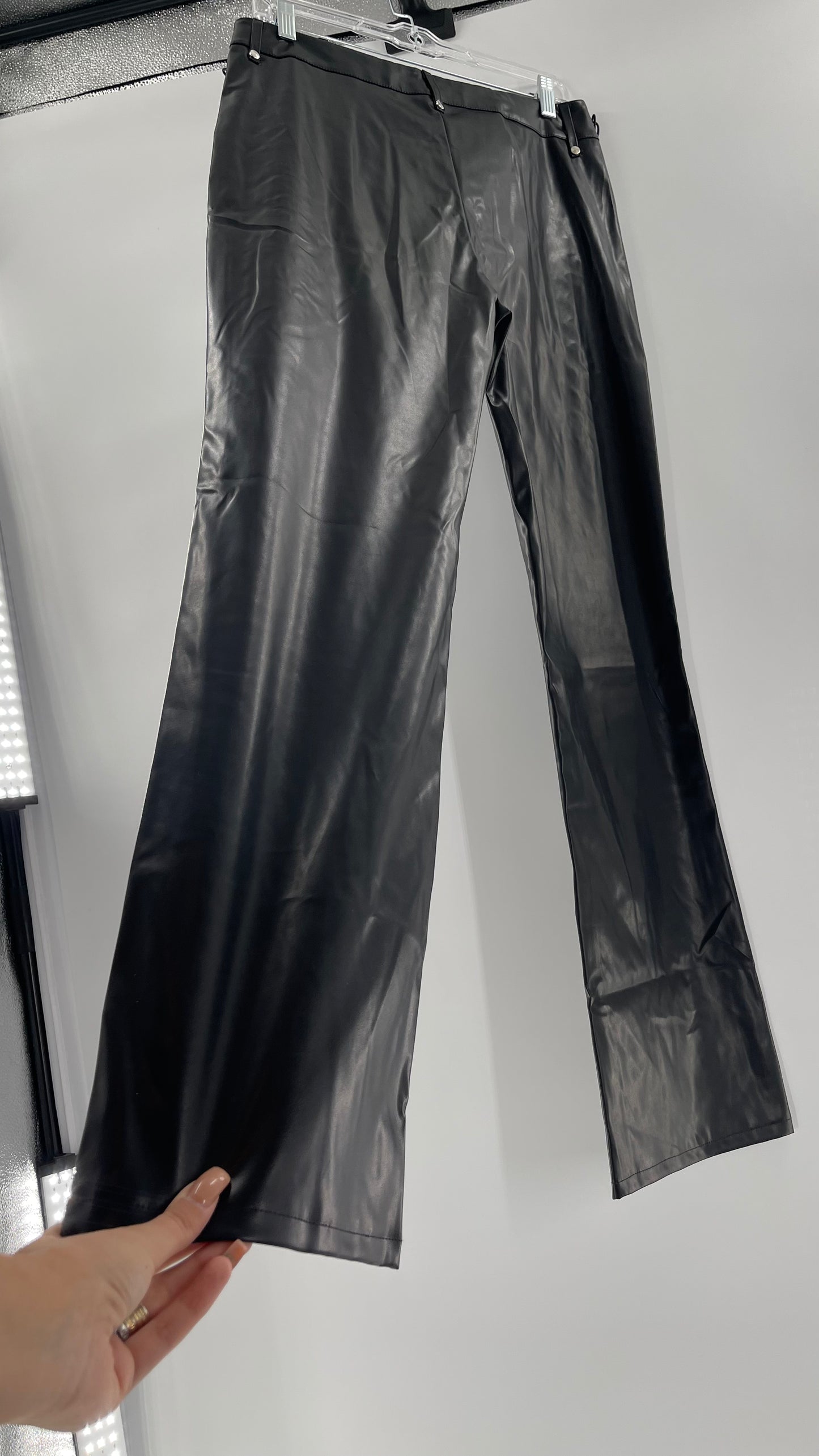 XXXiticat Faux Leather Straight Legs with Lace Up Details (XL)