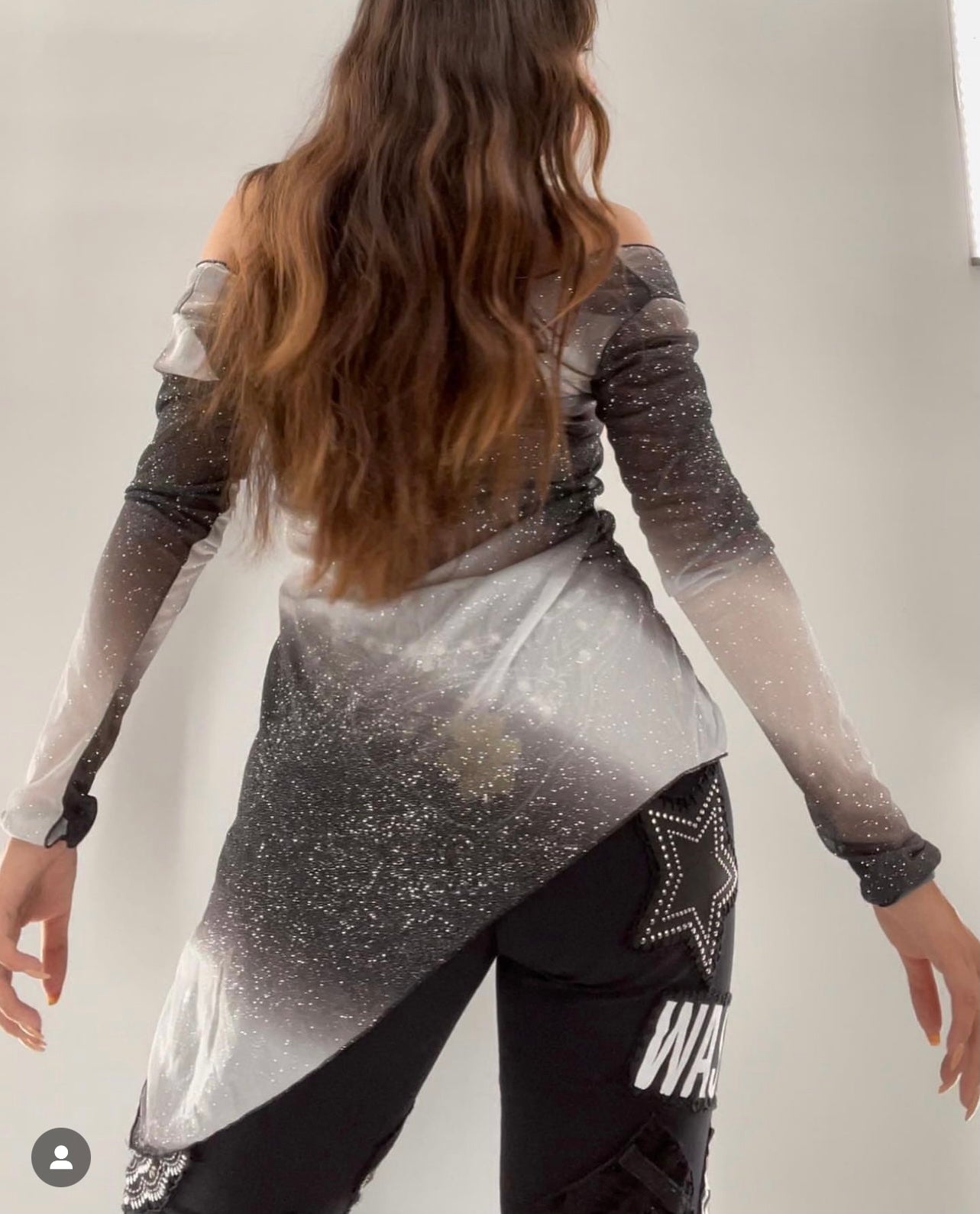 Vintage Sheer Glitter Top (M/L)