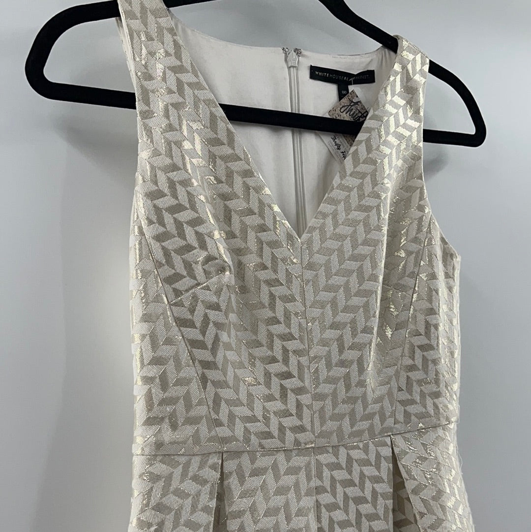 White House Black Market - Metallic Gold Sleeveless Mini Dress (Size 0 The Thrifty Hippy White House Black Market - Metallic Gold Sleeveless Mini Dress (Size 0 The Thrifty Hippy