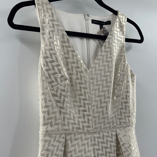 White House Black Market - Metallic Gold Sleeveless Mini Dress (Size 00)