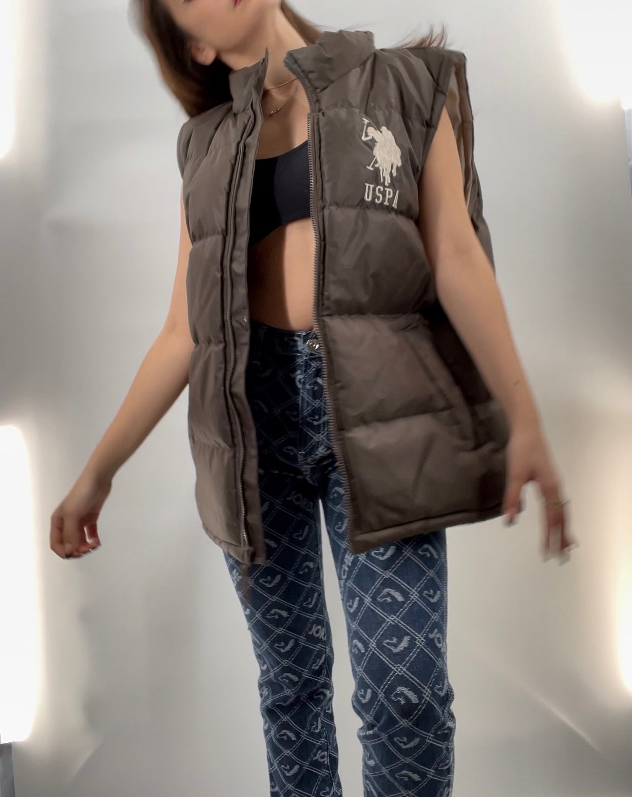 Brown USPA Puffer Vest (XL)