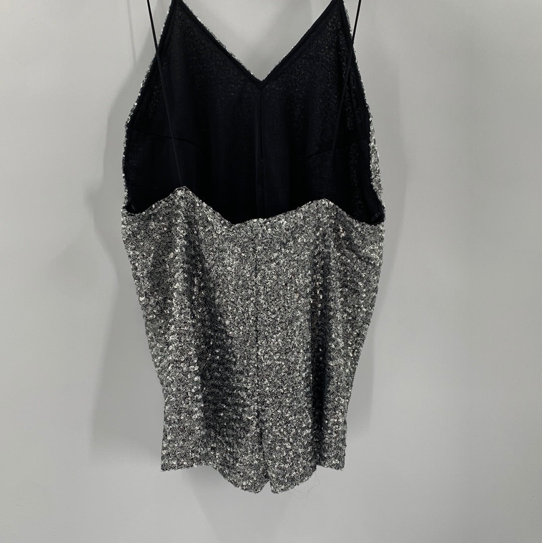 Motel - Silver Sequin Jumpsuit (Size Large)