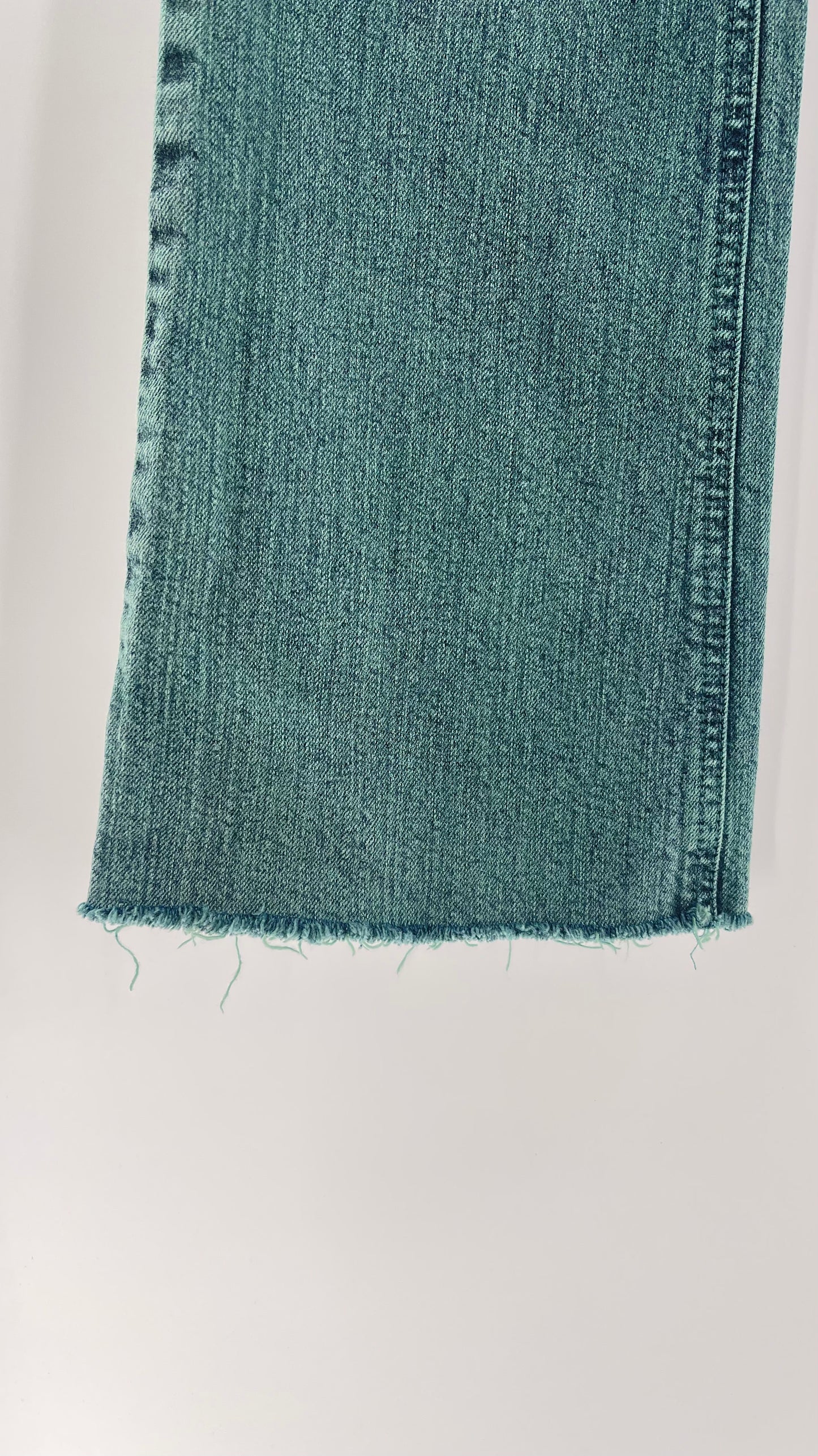 Jeanology Mid Rise Faded Teal Straight Legs (4)