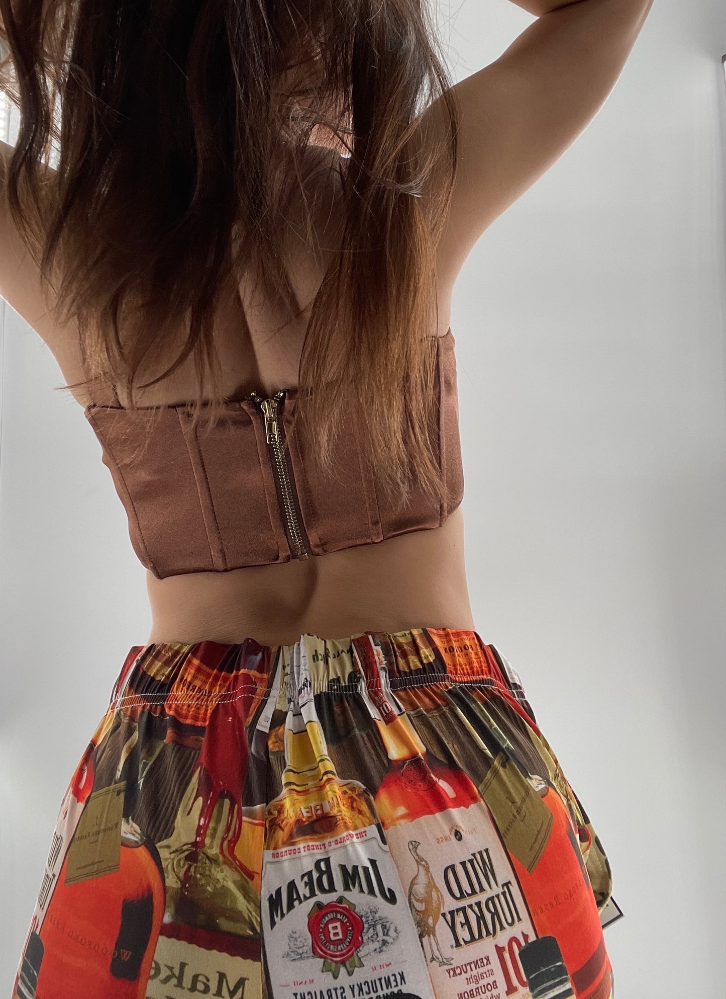Princess Polly Brown Cropped Corset with Gold Medallion (2)