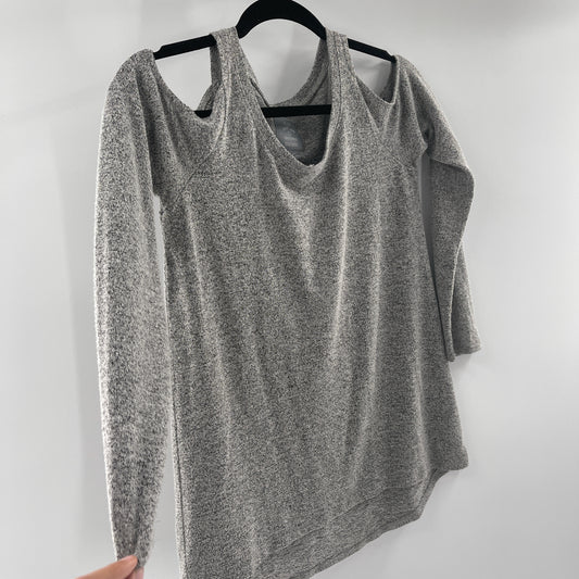 Aerie Grey Cold Shoulder Top (S)