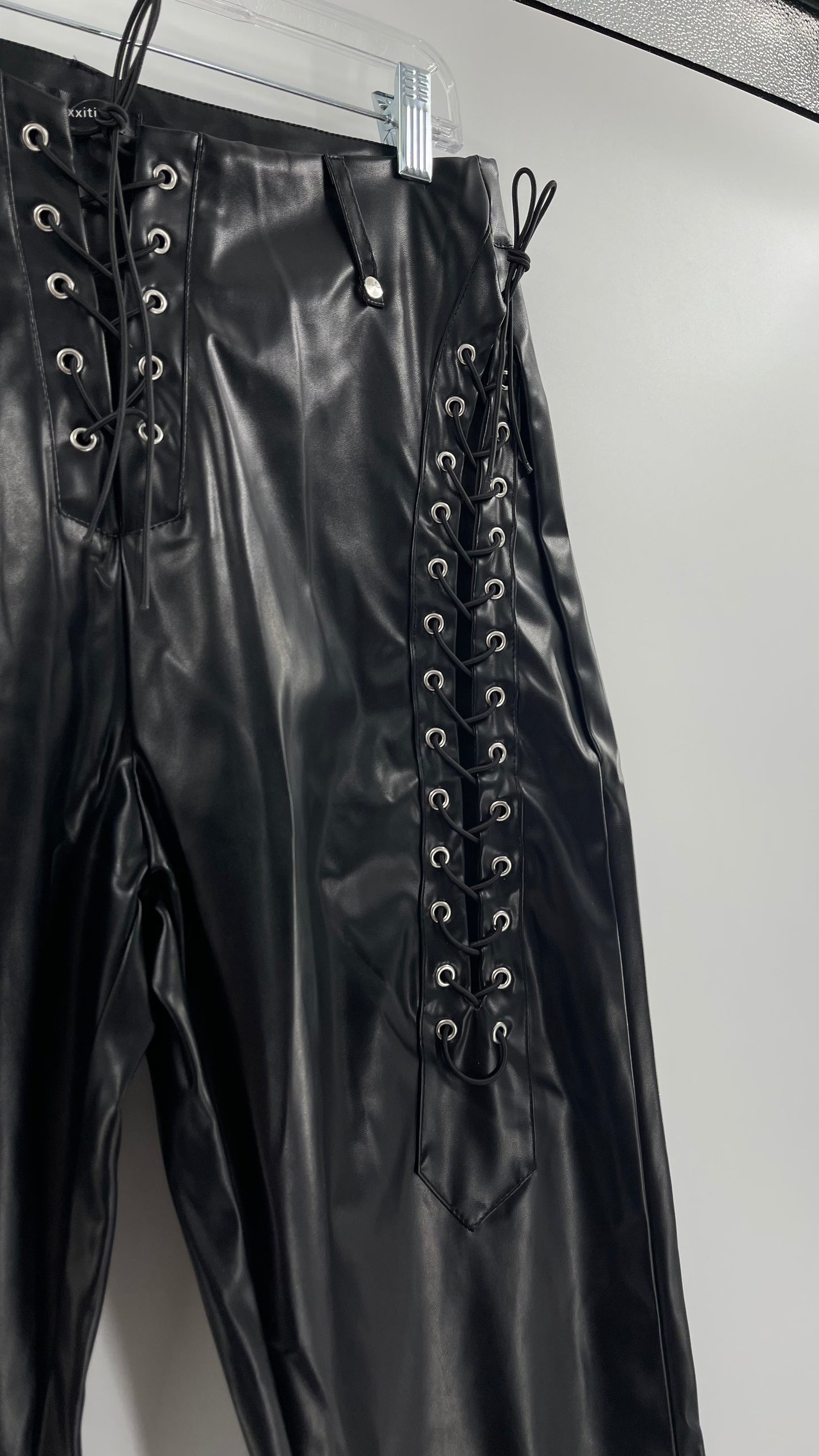 XXXiticat Faux Leather Straight Legs with Lace Up Details (XL)