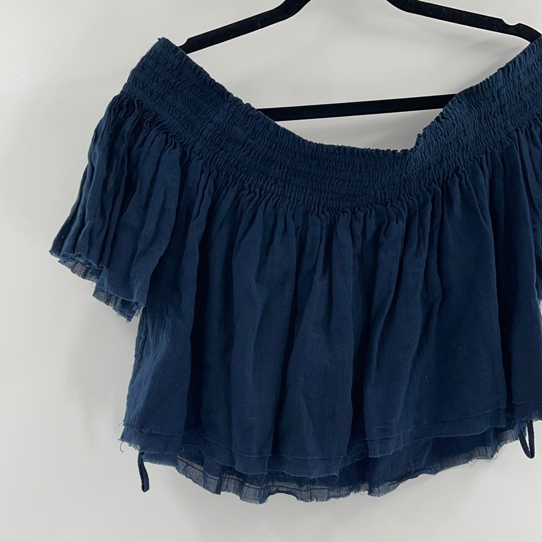 Free People Navy Blue Off the Shoulder (L)