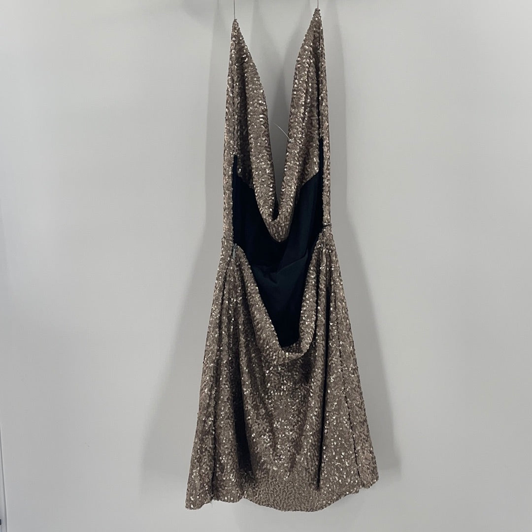 OMIGHTY Silver Sequin Dress (L)
