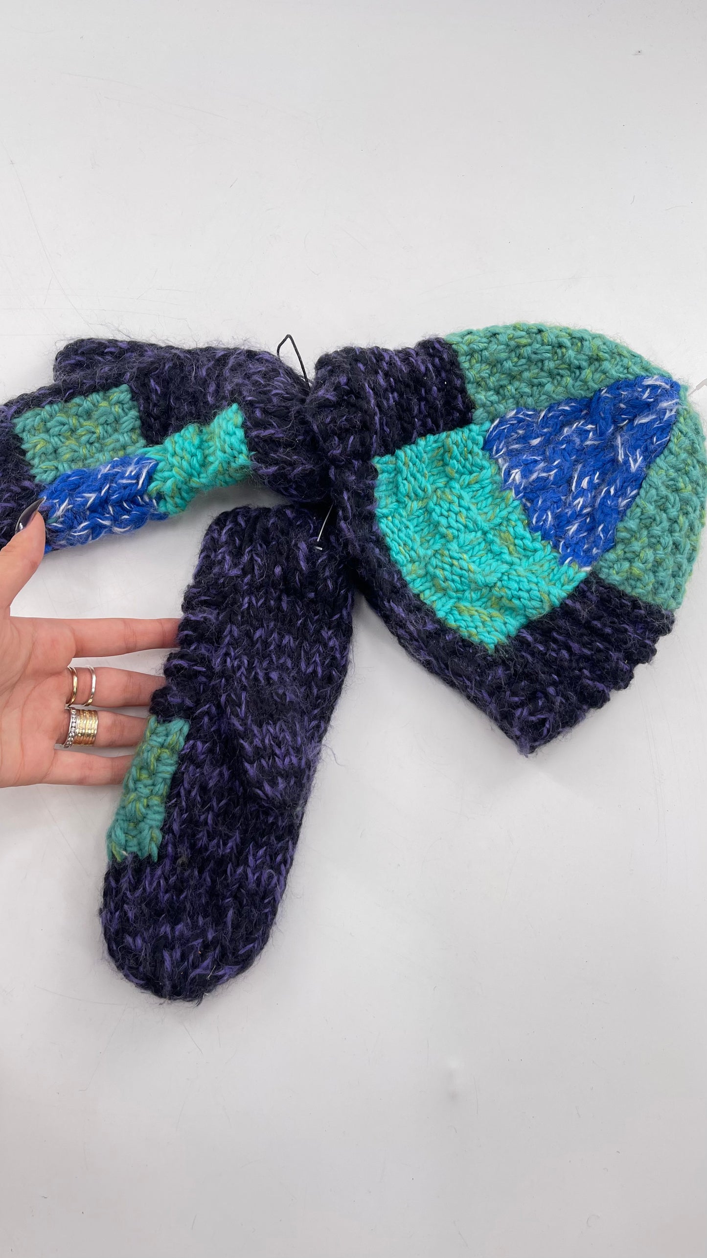 Free People Cool Tones Knit Hat and Gloves Set