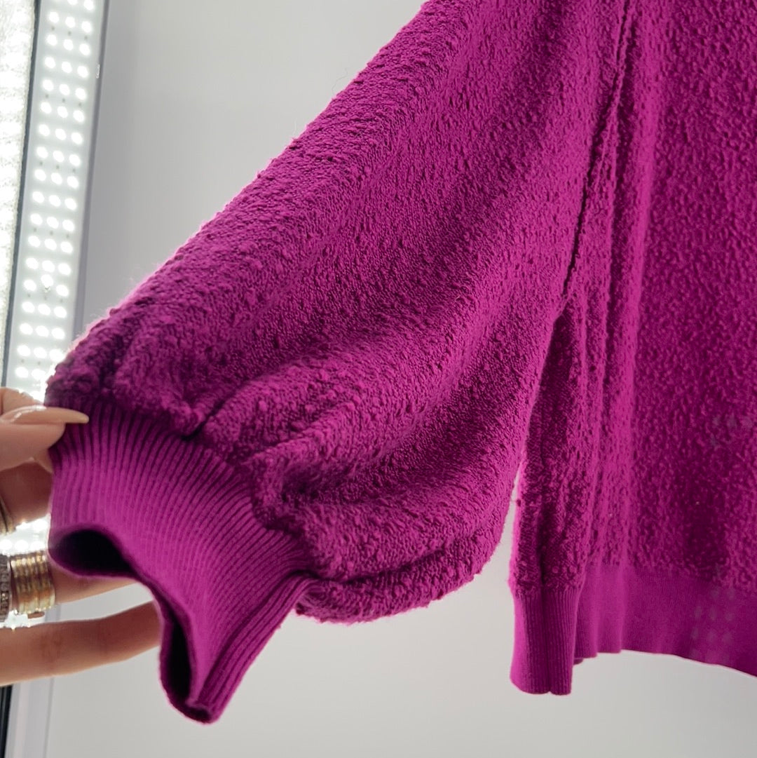 Free People Fuchsia Cropped Sweater (Size Small)