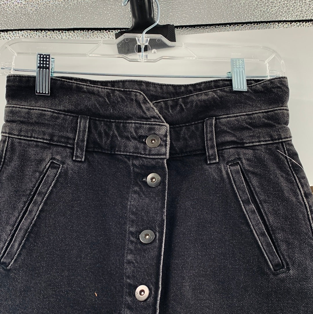 Anthropologie - Button Top to Bottom High Waisted Mini Skirt (Size 2)