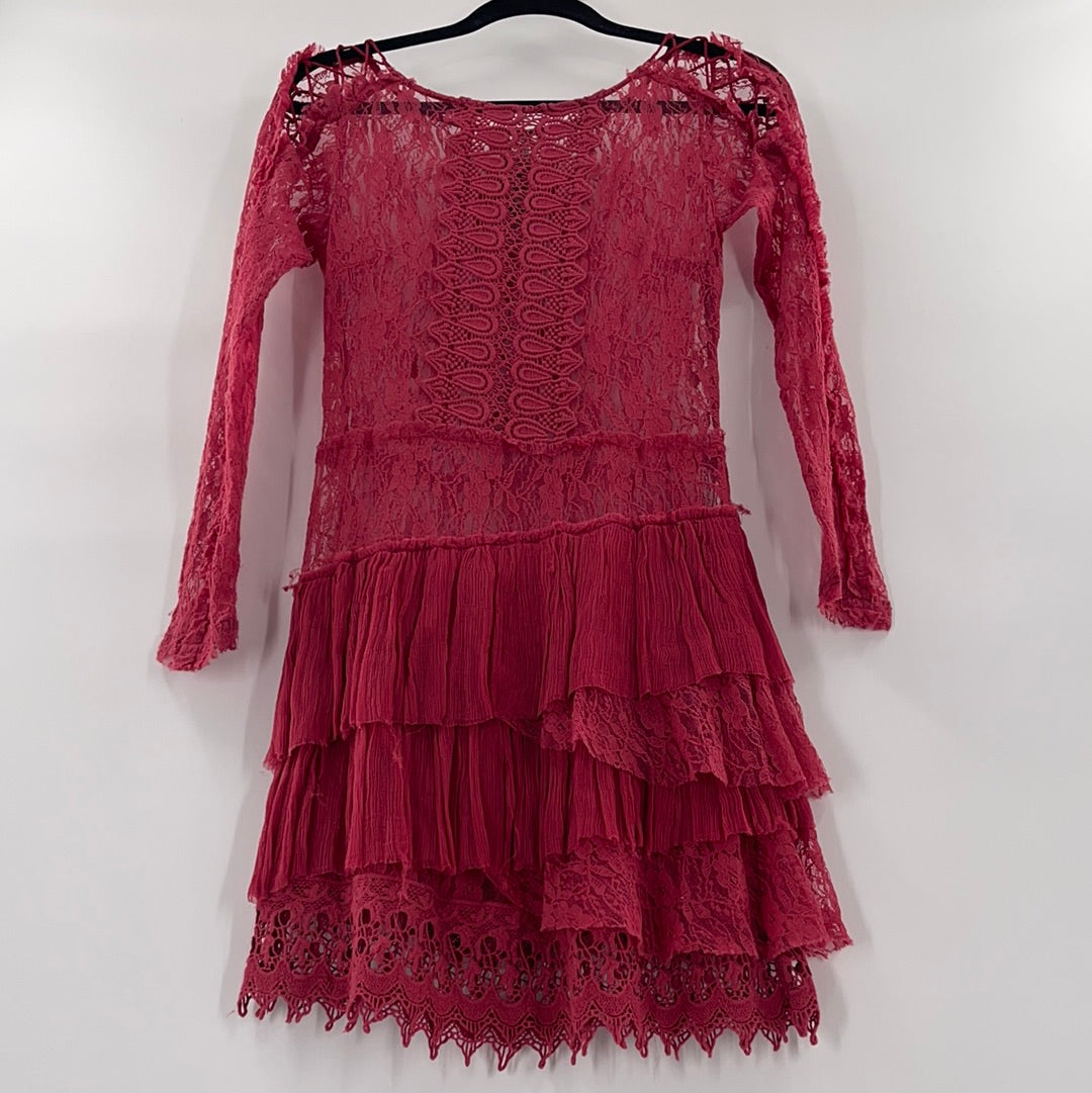 Free People Jen’s Pirate Booty Wine Lace Dress (S)