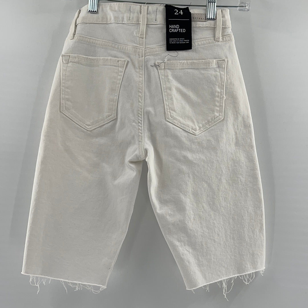 Sanctuary White Denim Biker Short