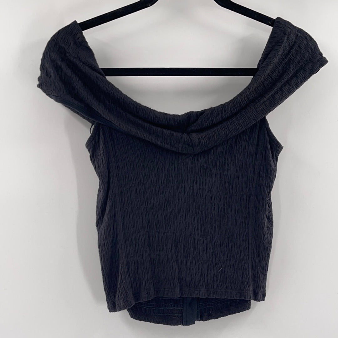 Free People Black Off the Shoulder Tank (M)