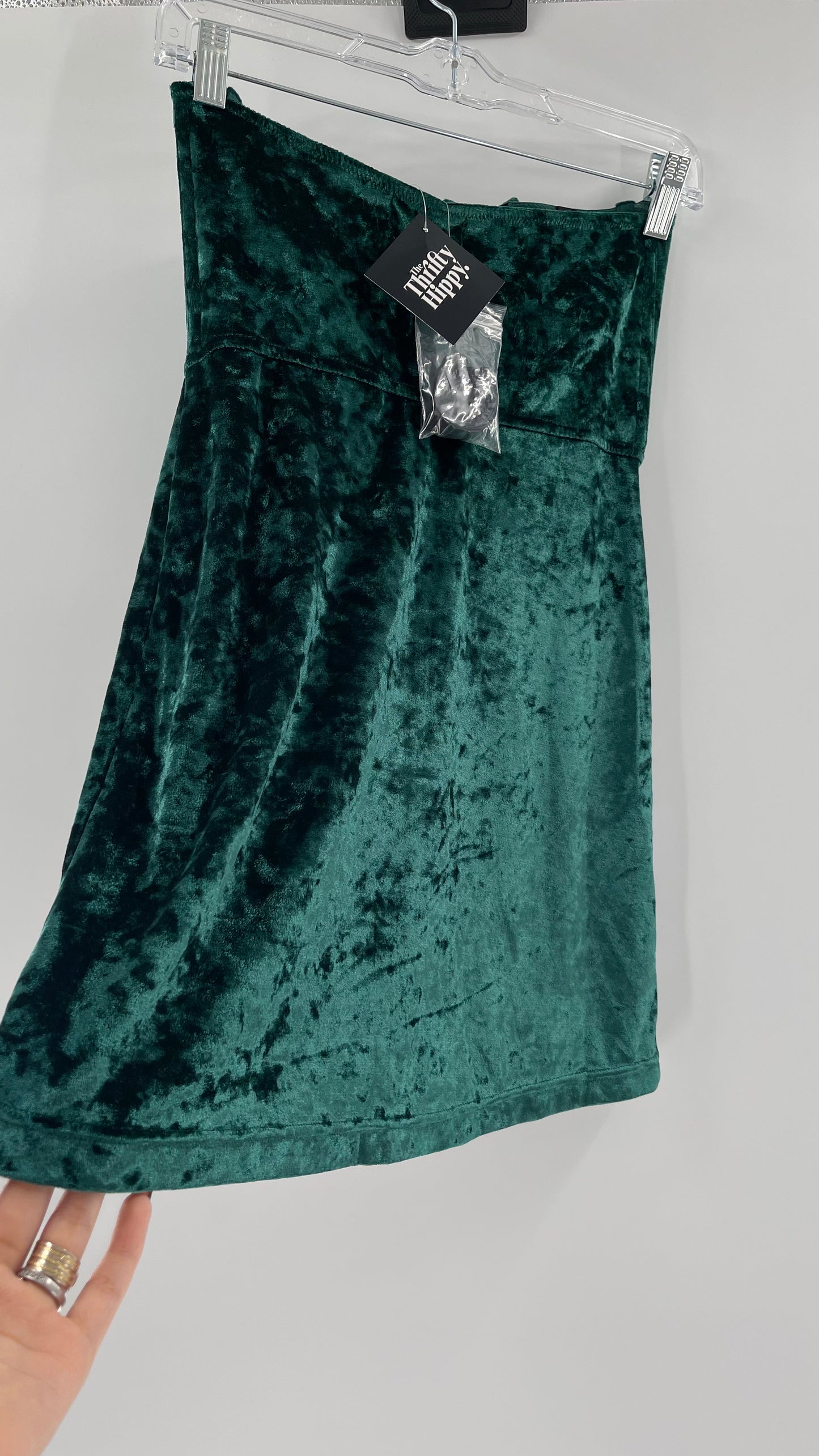 Emerald Green Urban Outfitters Zip Front Corset Dress (Small)