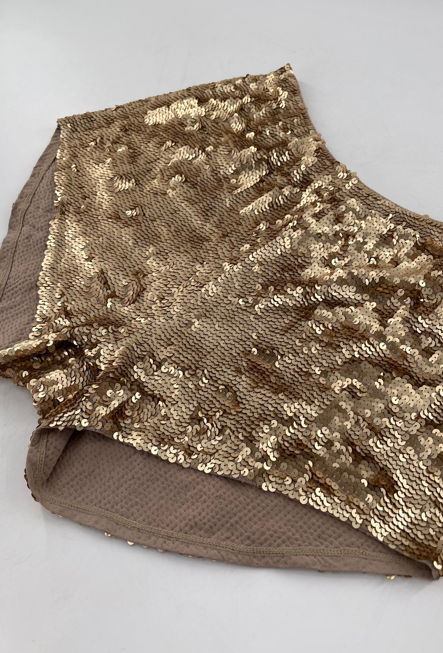 Free People Gold Sequin Shorts Size 2