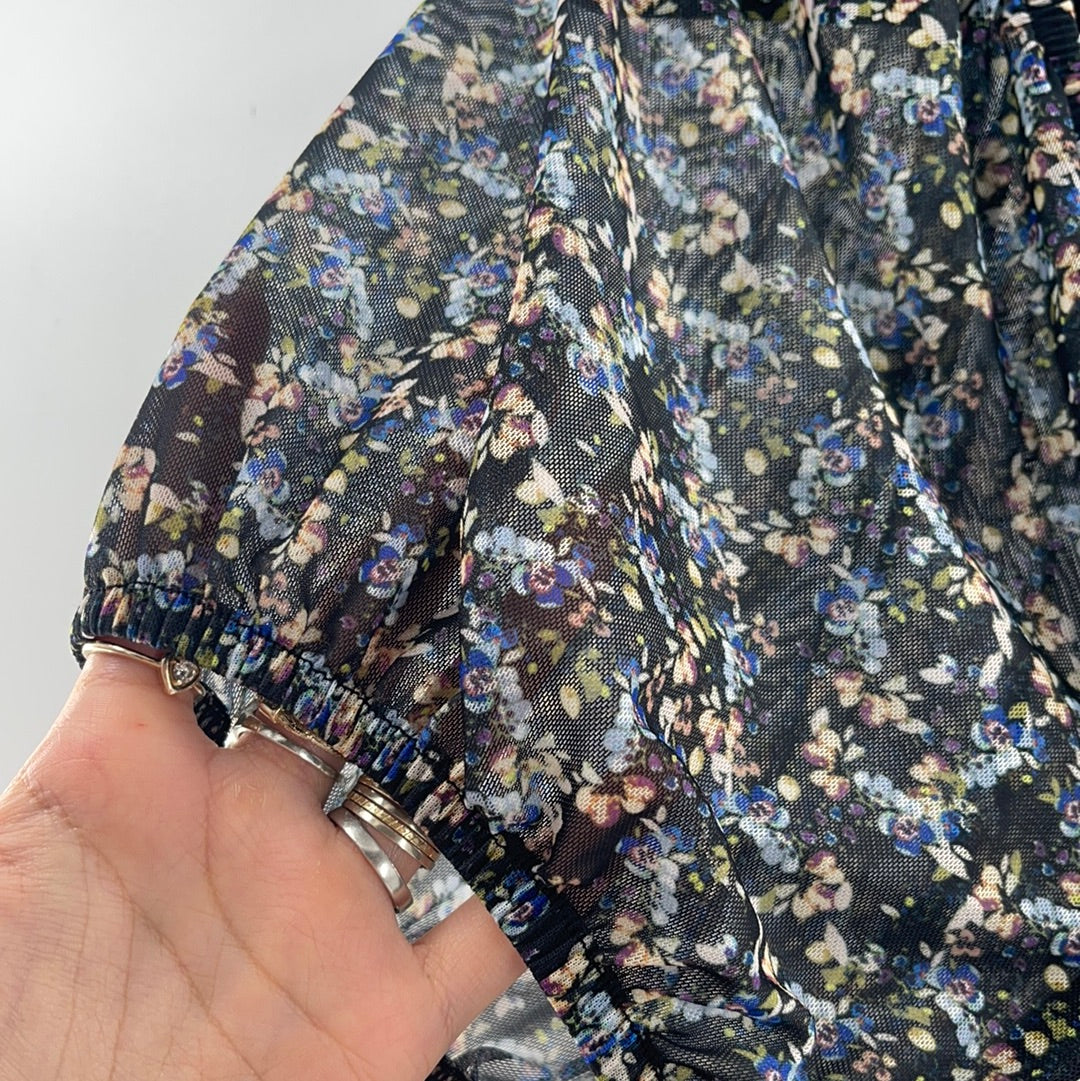 Free People Blue Floral Dress (Large)