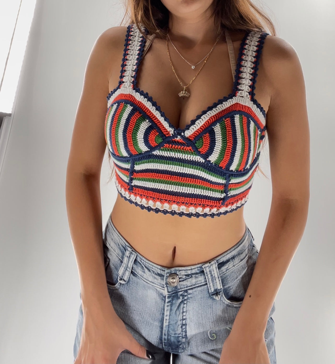 Moth Crochet Bustier Tank (XS)