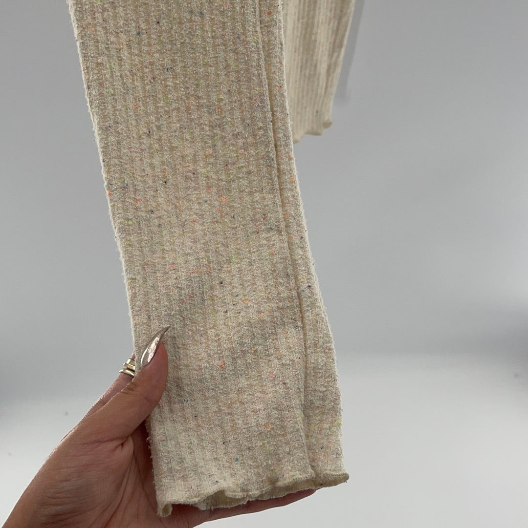 Free People Ribbed Cream Leggings