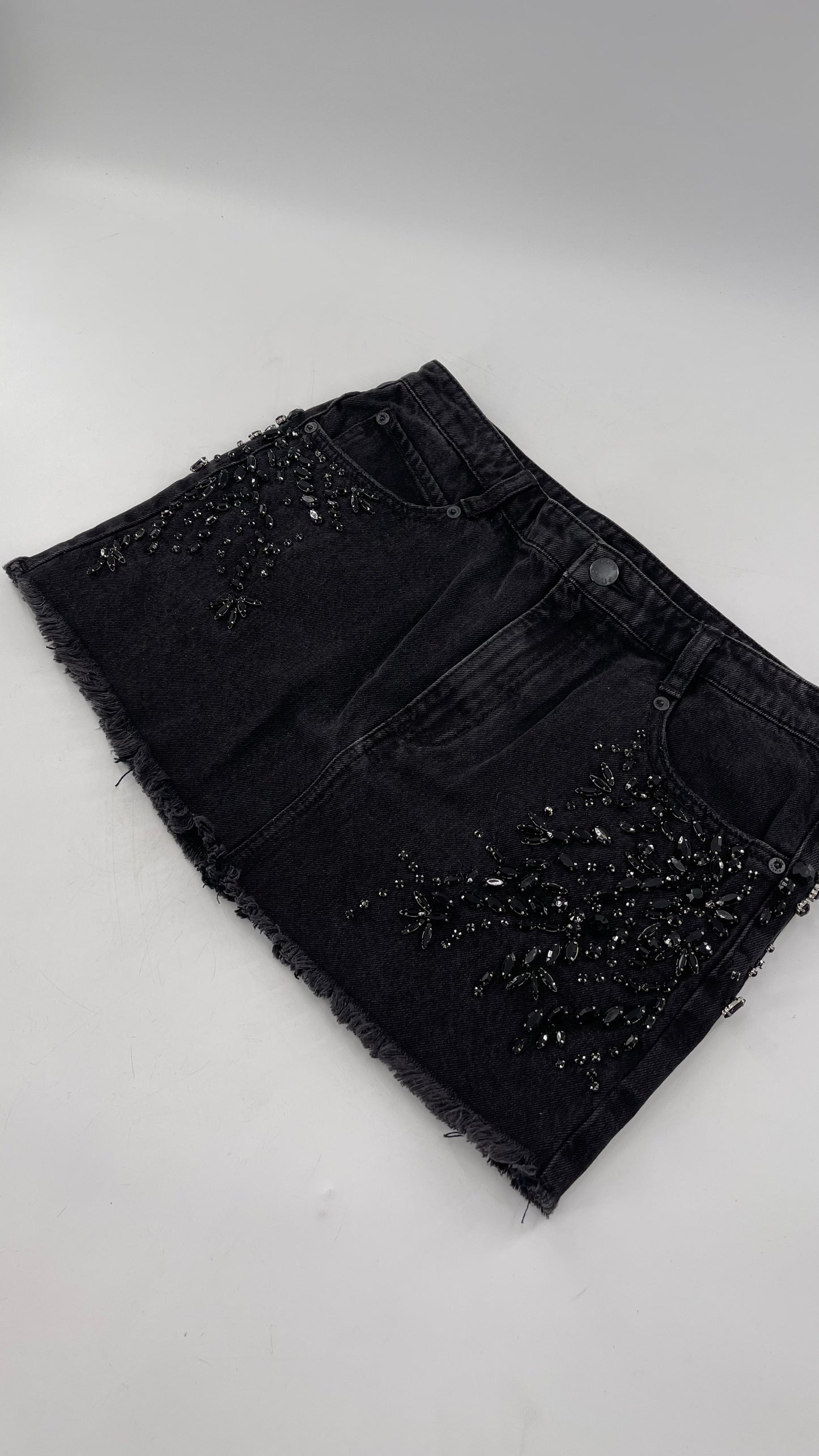 Free People Crystal Beaded Mini Skirt Size 6