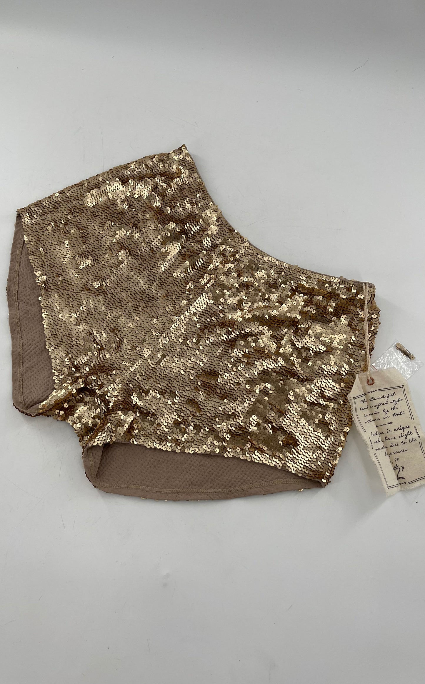 Free People Gold Sequin Shorts Size 2