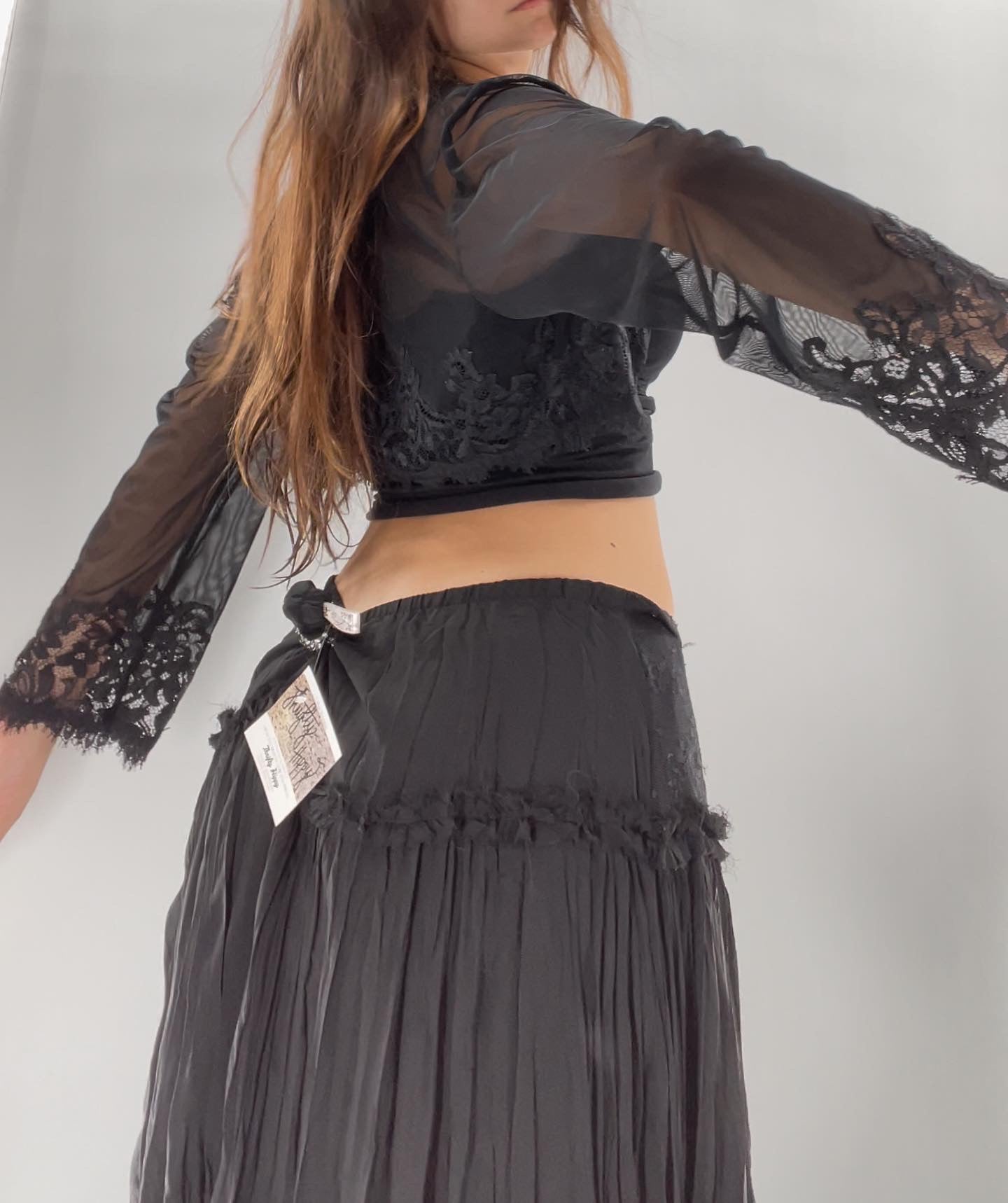 Black Mesh + Lace Bolero (Medium)
