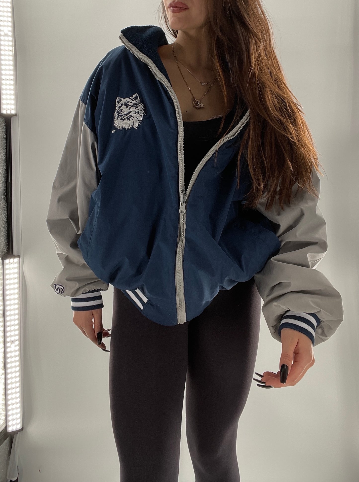 Vintage UCONN Huskies Reversible Windbreaker (Size Unlisted)