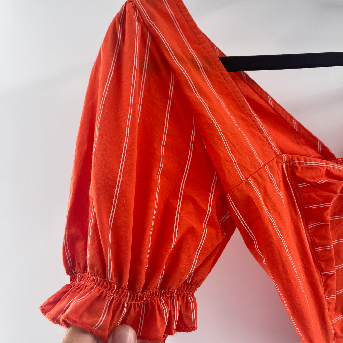 Free People Orange Striped Short Sleeve (XS)