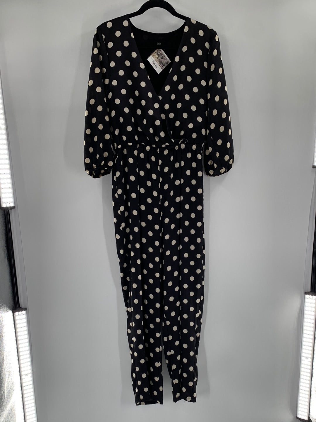 Luca Black/White Polka Dot Jumpsuit (S)