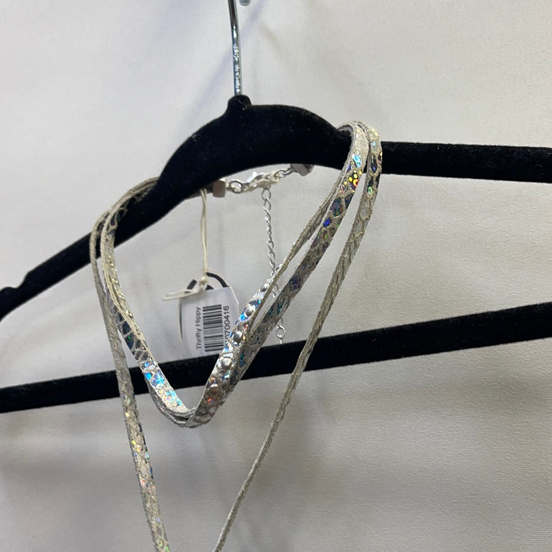 Urban Outfitters silver layered holographic necklace