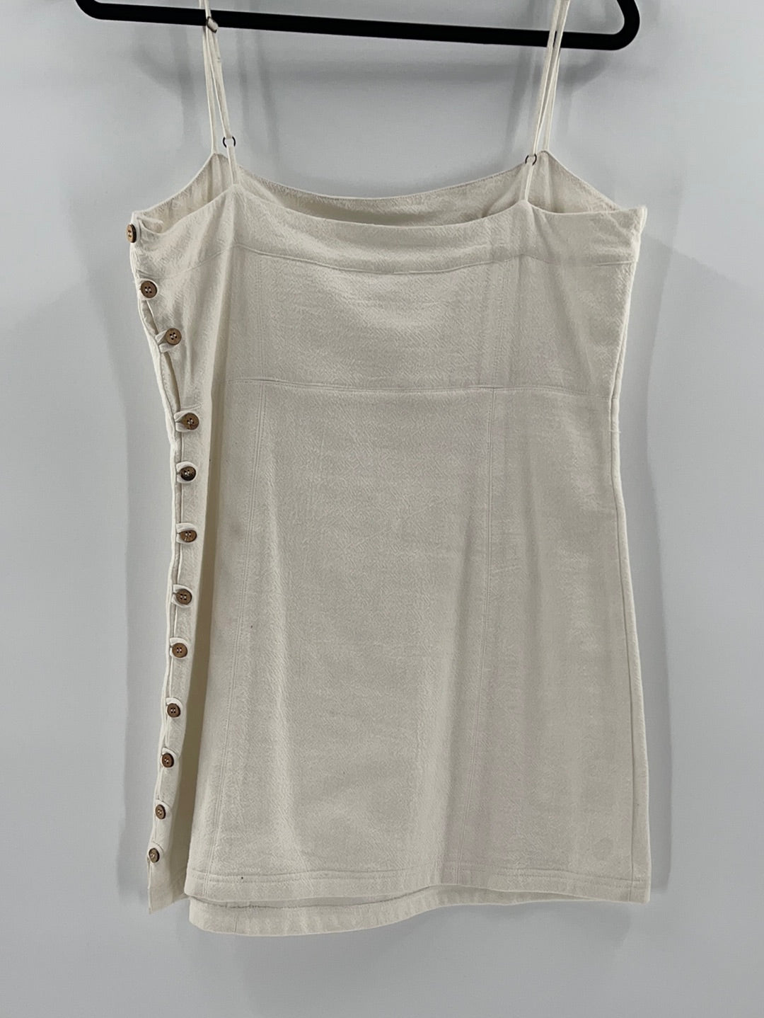Free People - White Button Side Mini Dress (Large)