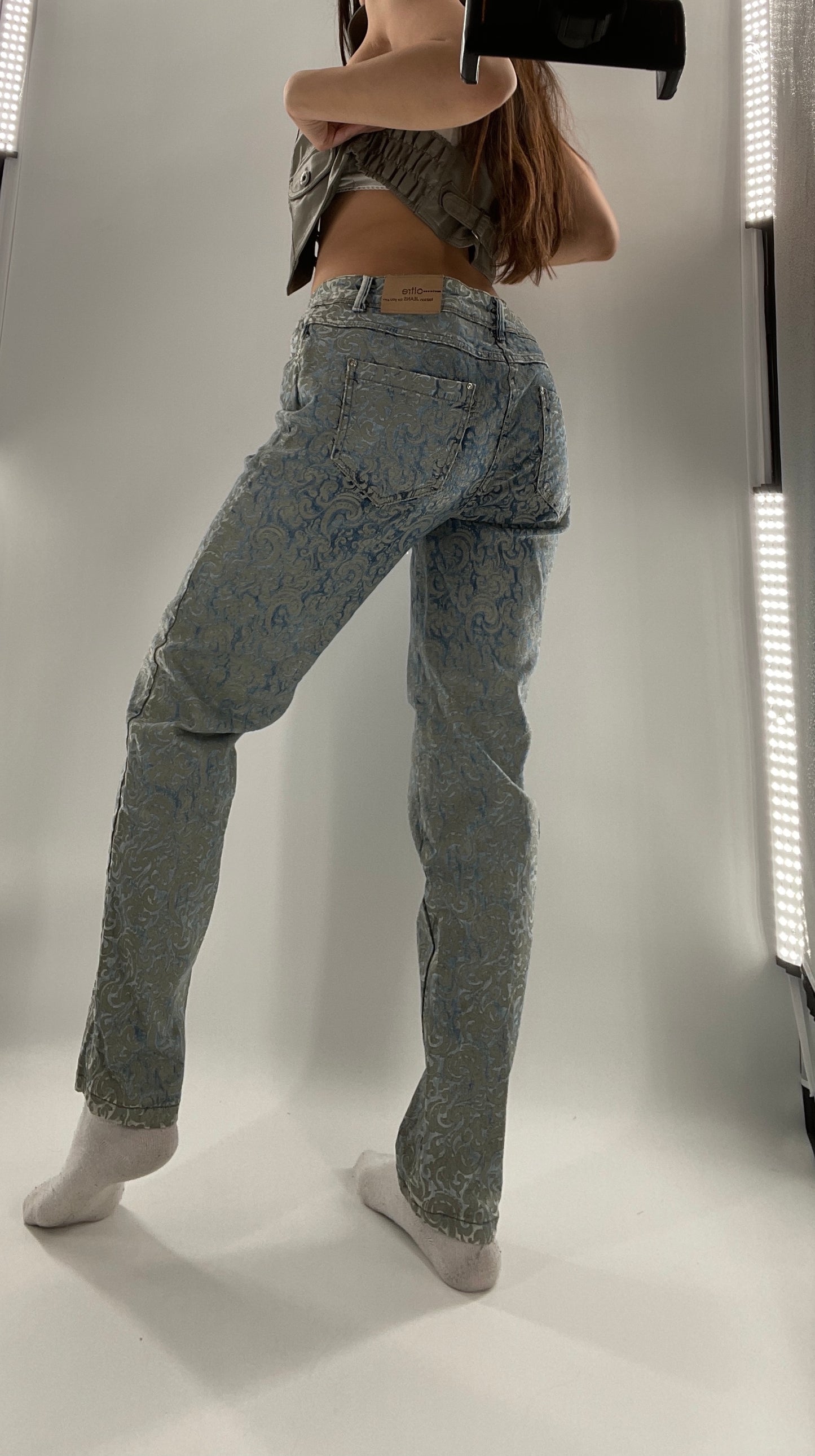 Deadstock Oltre Denim/Grey Brocade Jeans (12)