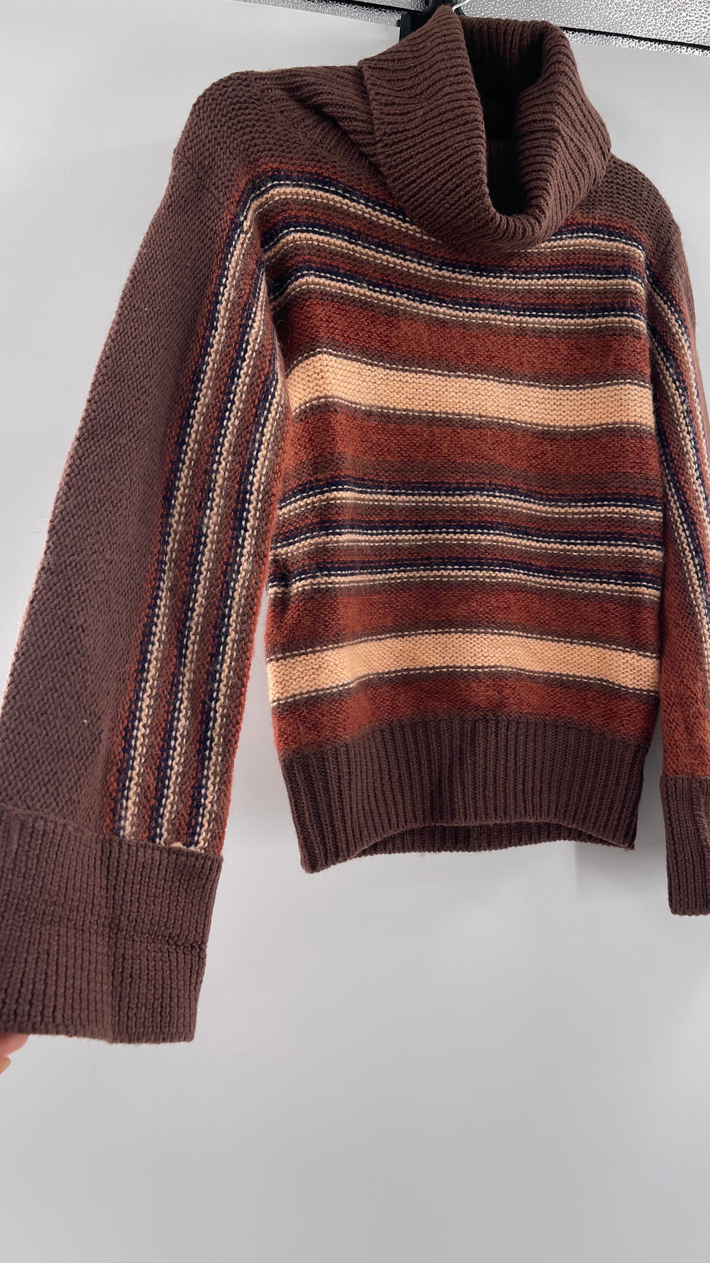 GALMILA Anthropologie Brown Striped Sweater (Medium)