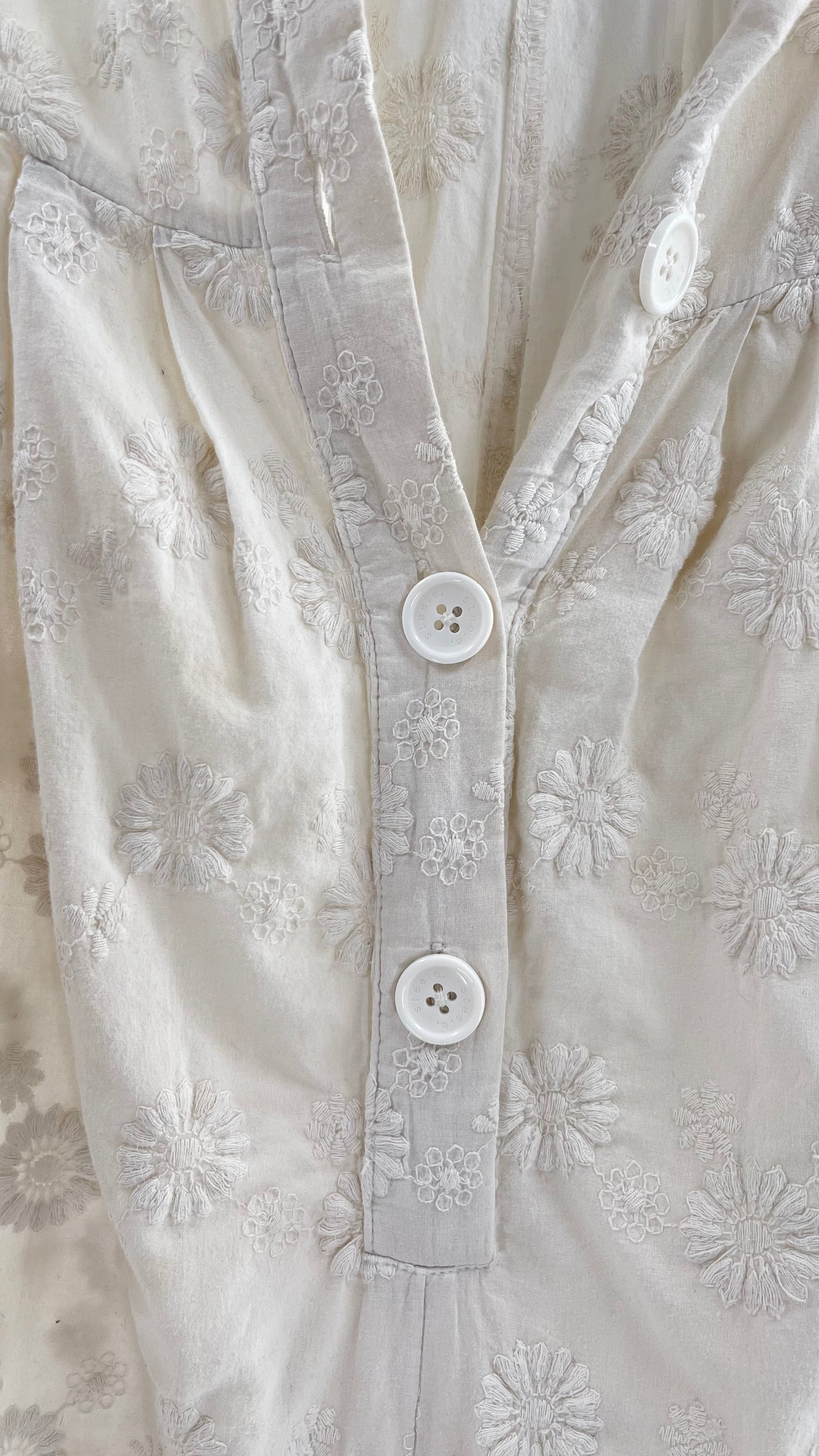 Free People White Sleeveless Embroidered Flower Jumpsuit