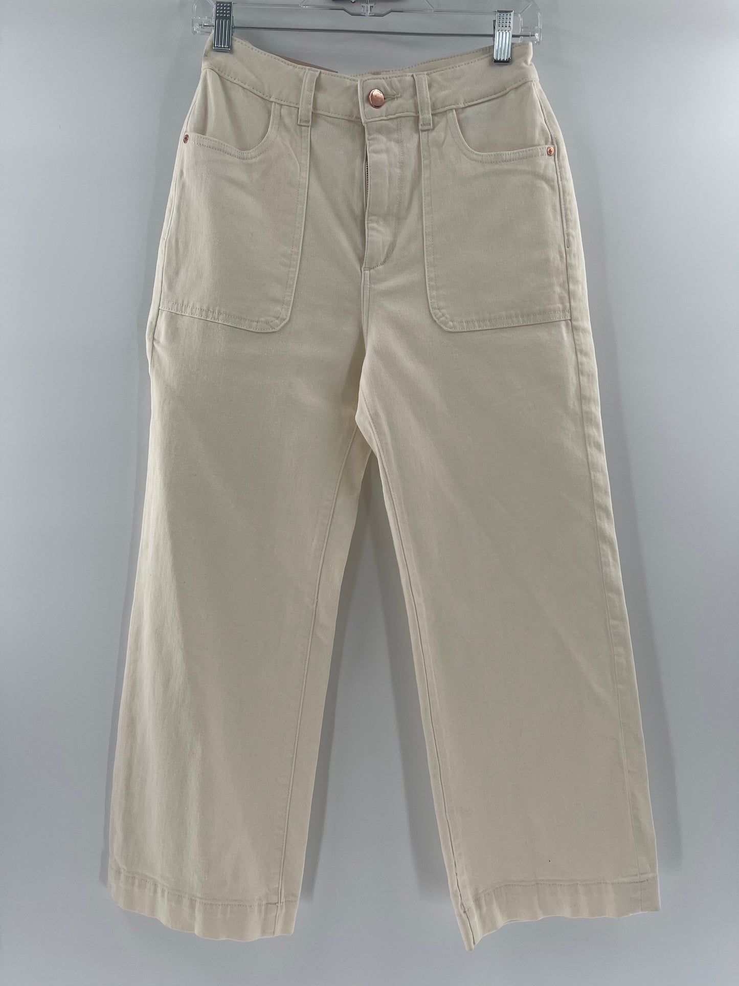 D1 1961 White Anthropologie High Rise Wide Leg Jeans (Size 27)