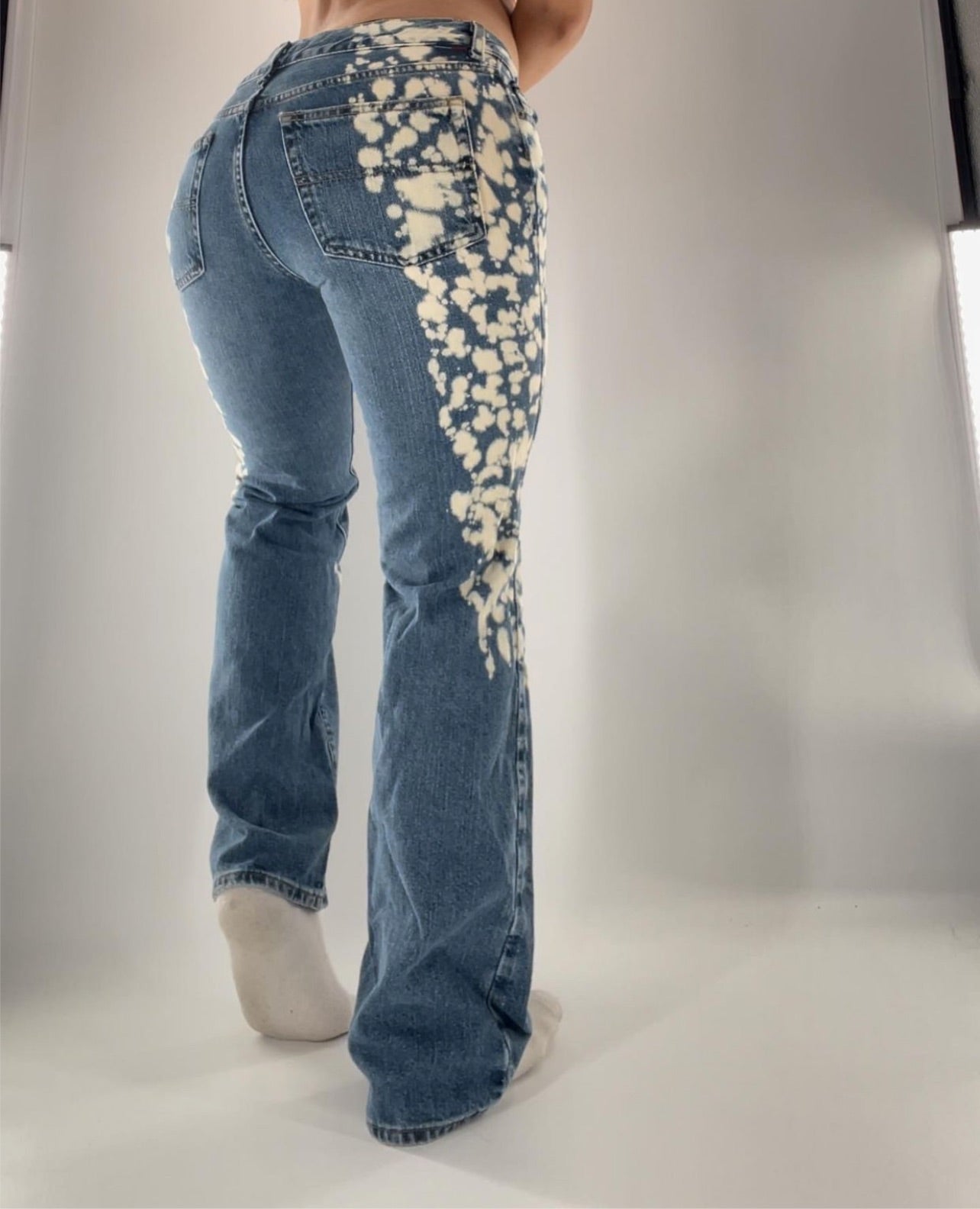 Vintage, Bleached Tommy Jeans (Sz 4)