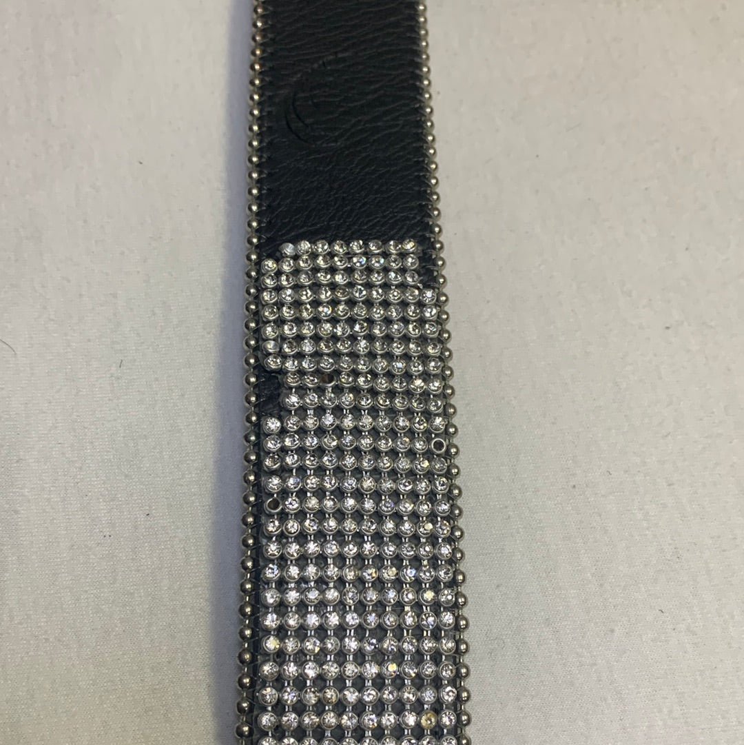 Free People Black Leather and Gemstones Belt