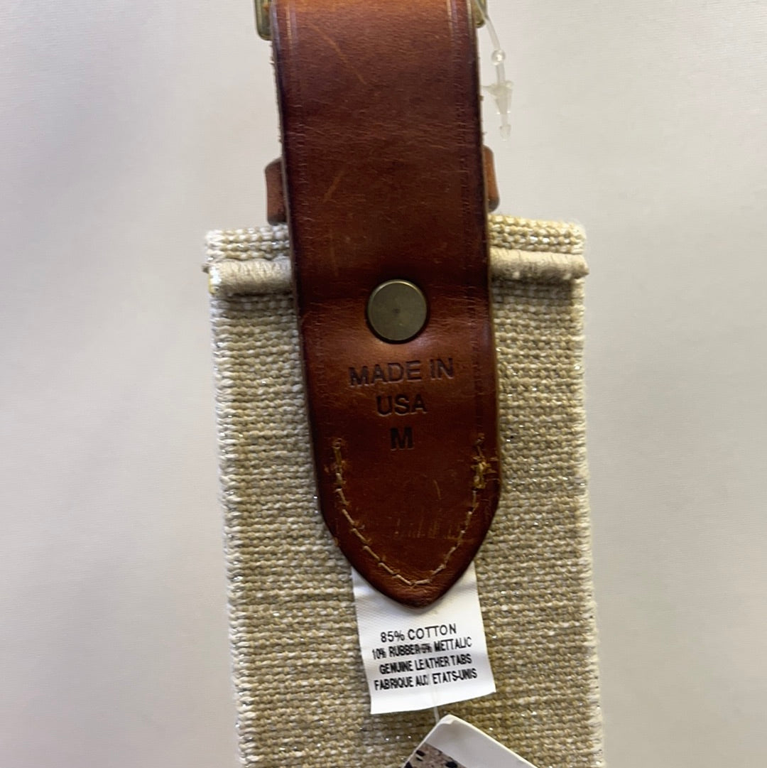 Anthropologie Elastic Tan Mild Sparkly Belt