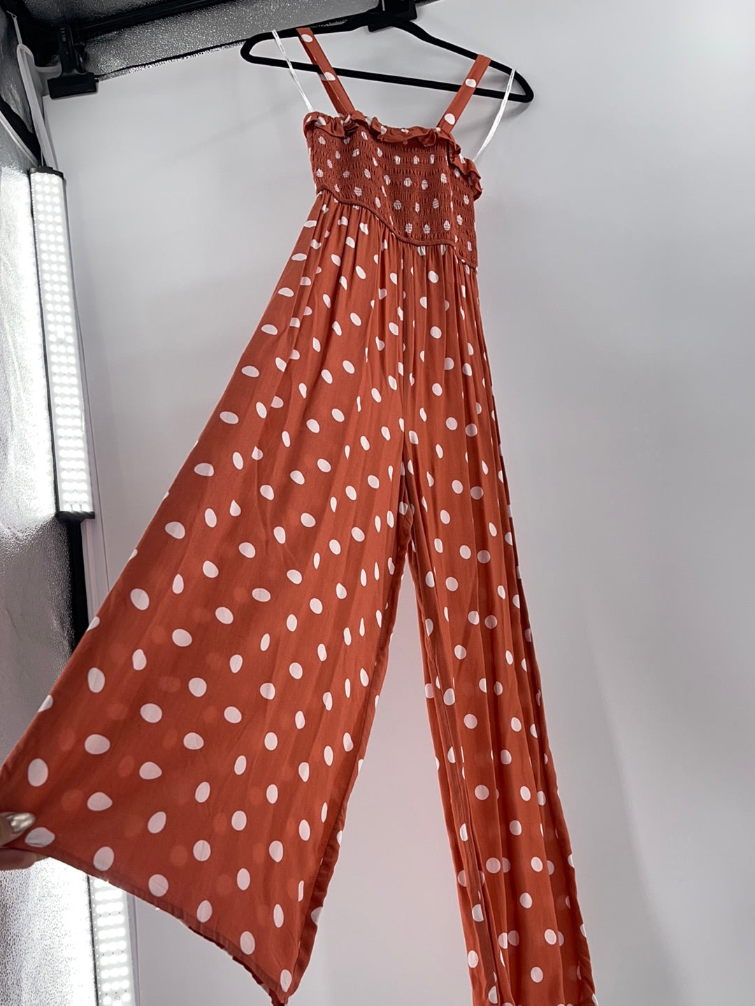 Steele Salmon Polka Dot Jumpsuit (S)