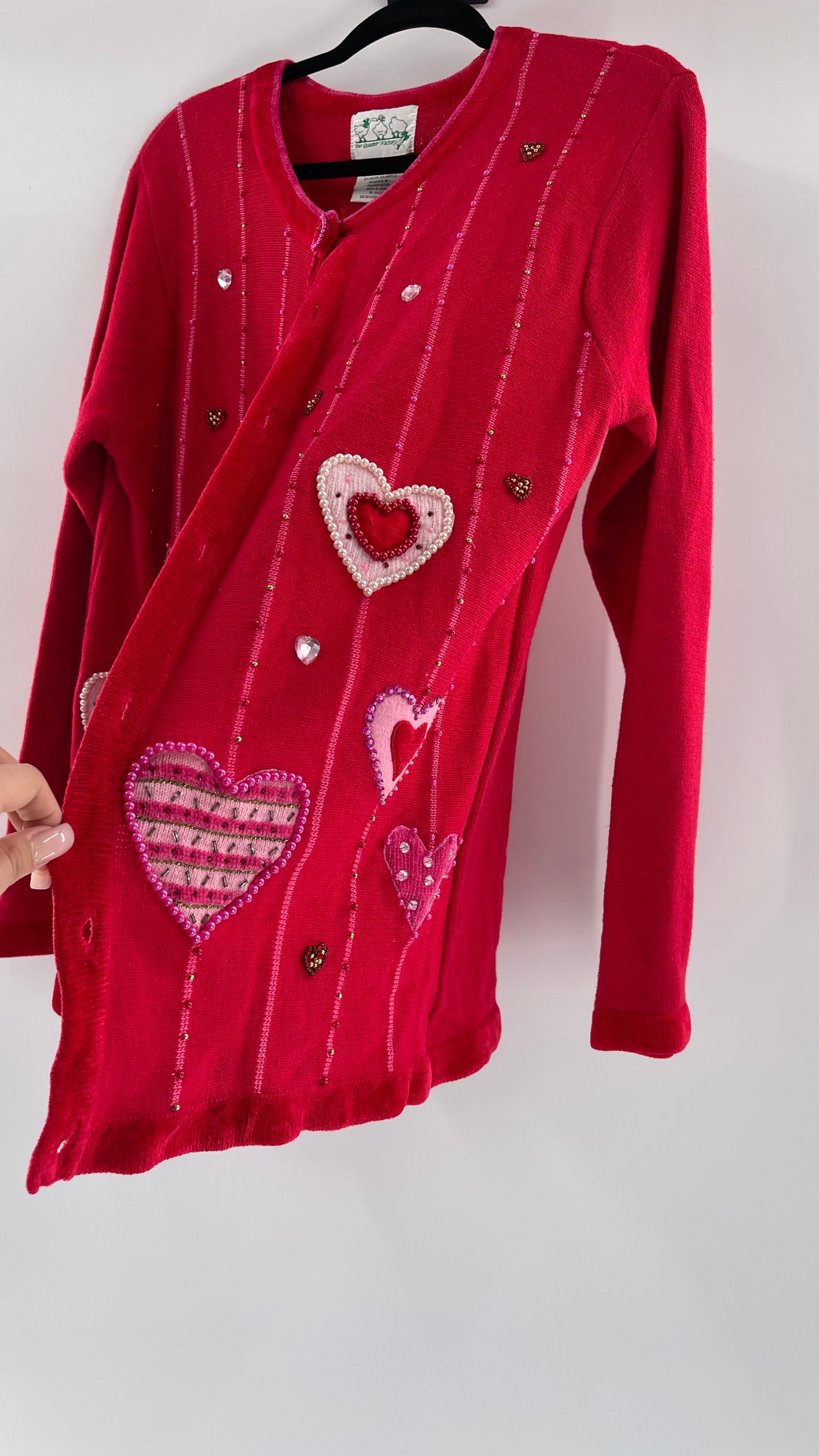 Vintage The Quacker Factory HeartThrob Cardigan