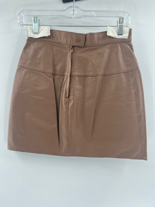 Urban Outfitters Brown Leather Mini Skirt (Sz 5/6)