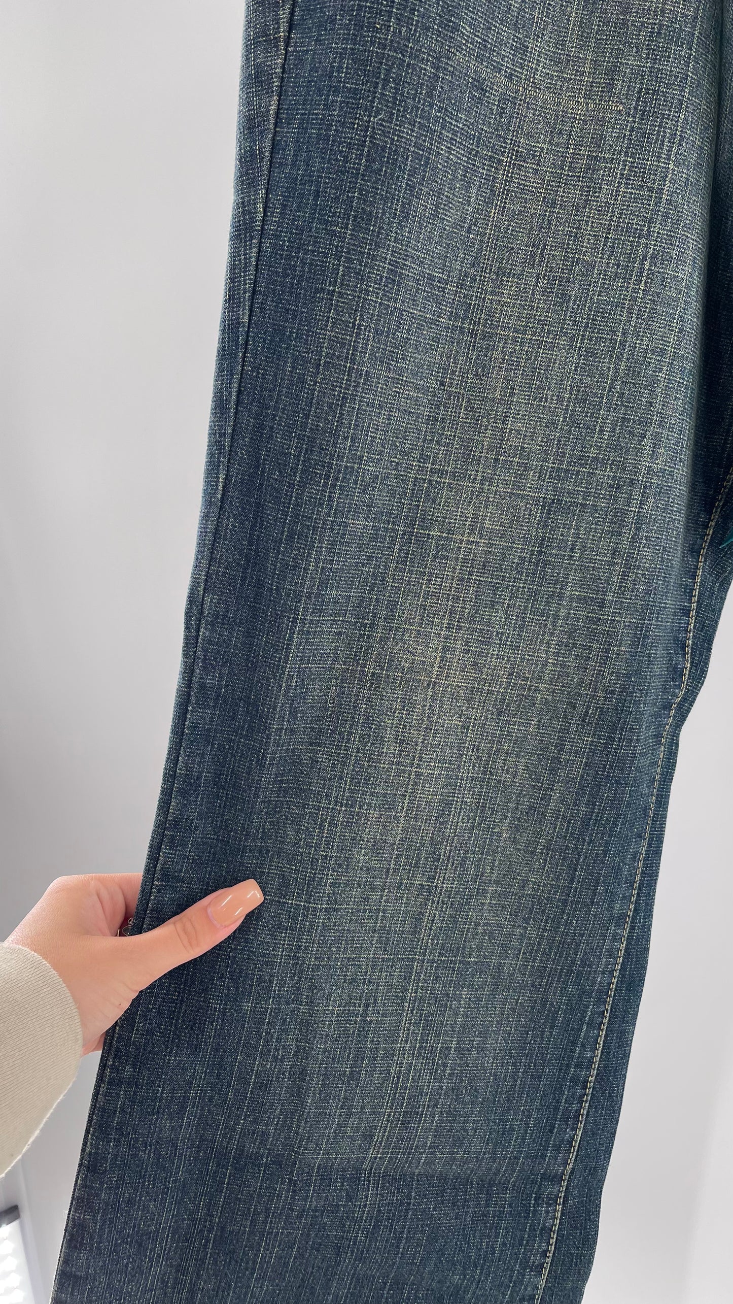 Deadstock Vintage BISOU BISOU Denim Flare Jeans with Embellishments (16)