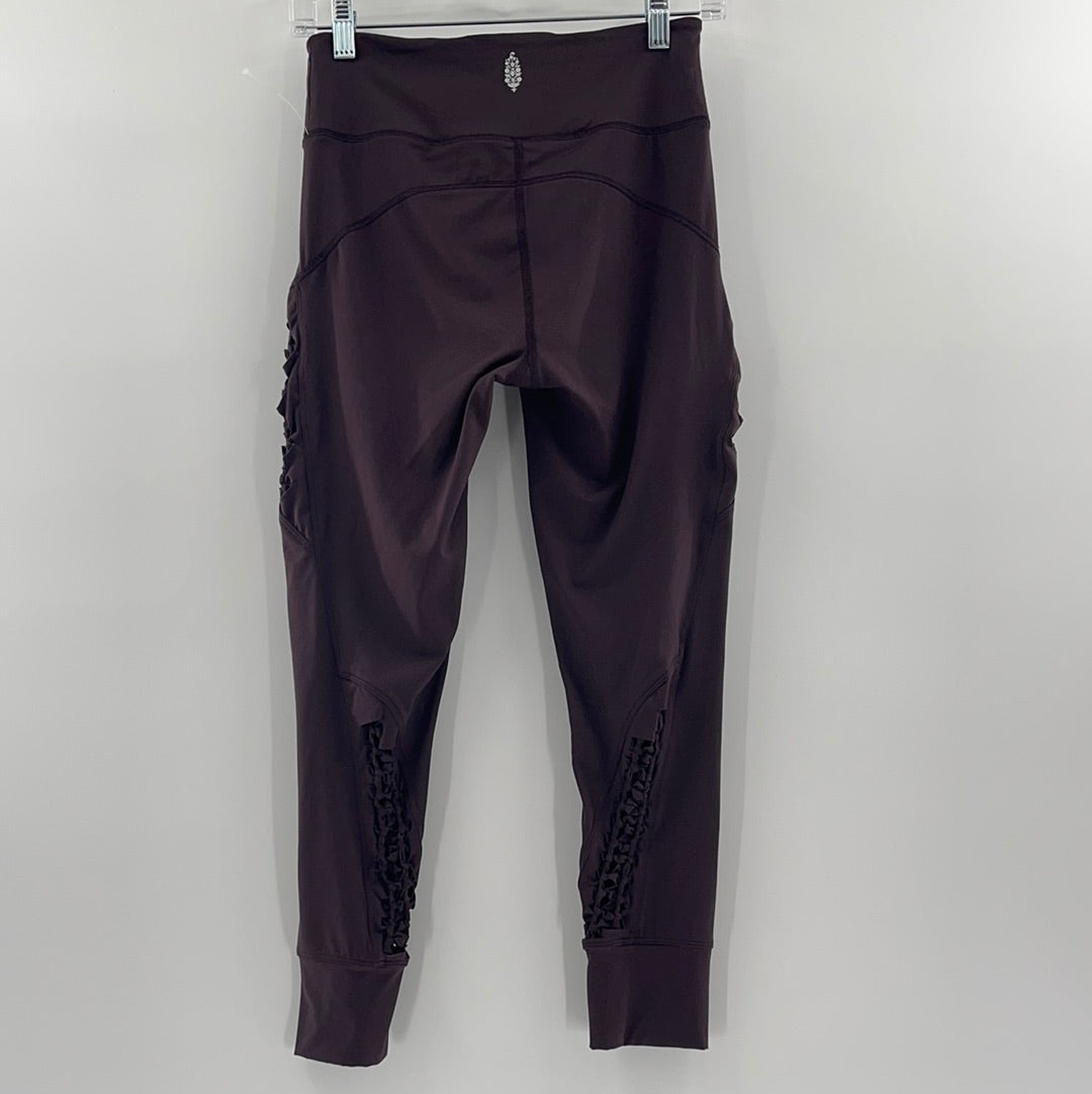 Free People Movement Grey Leggings with netted side details
