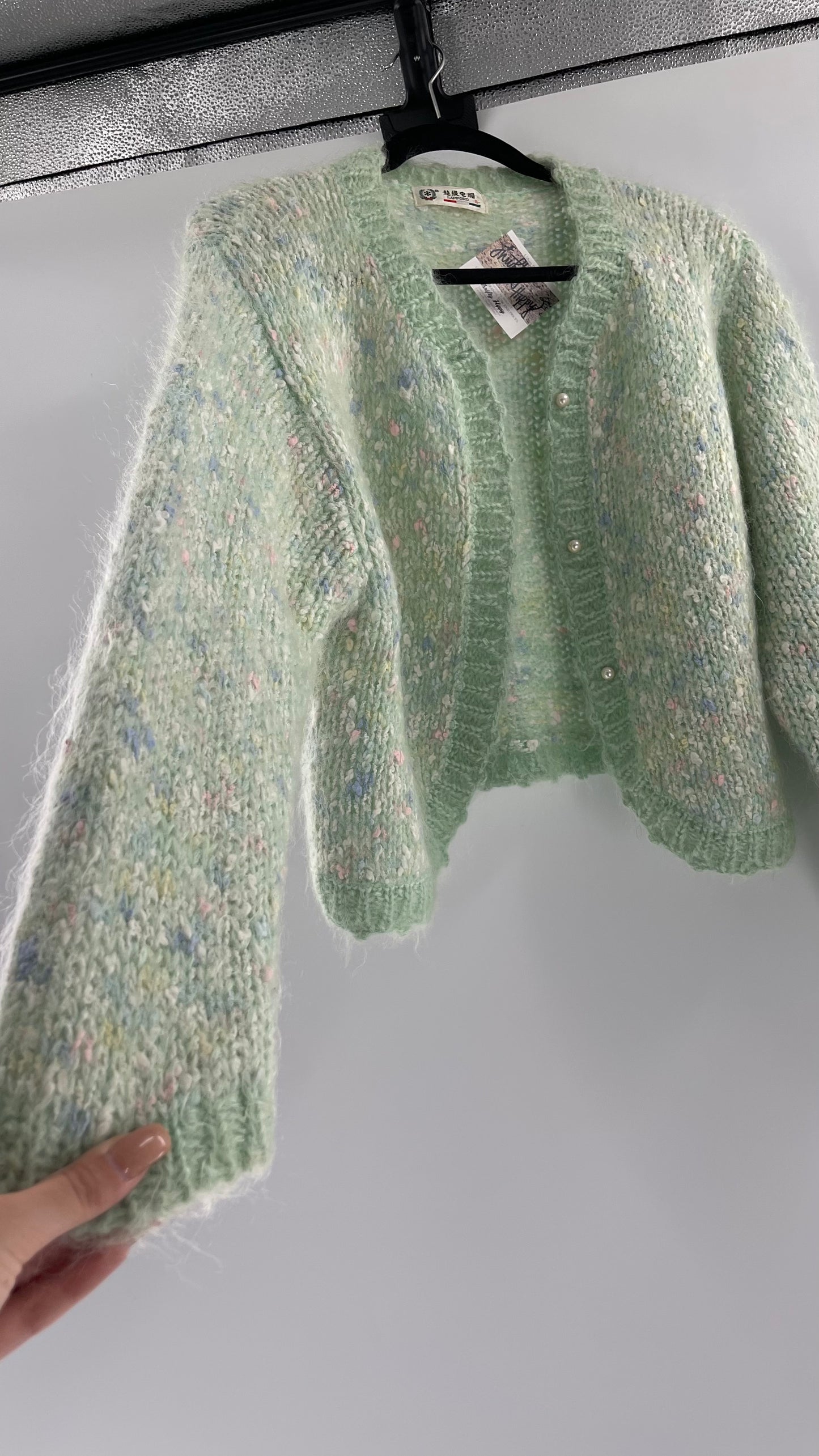 Vintage Pastel and Pearl Granny Cardigan (Medium)