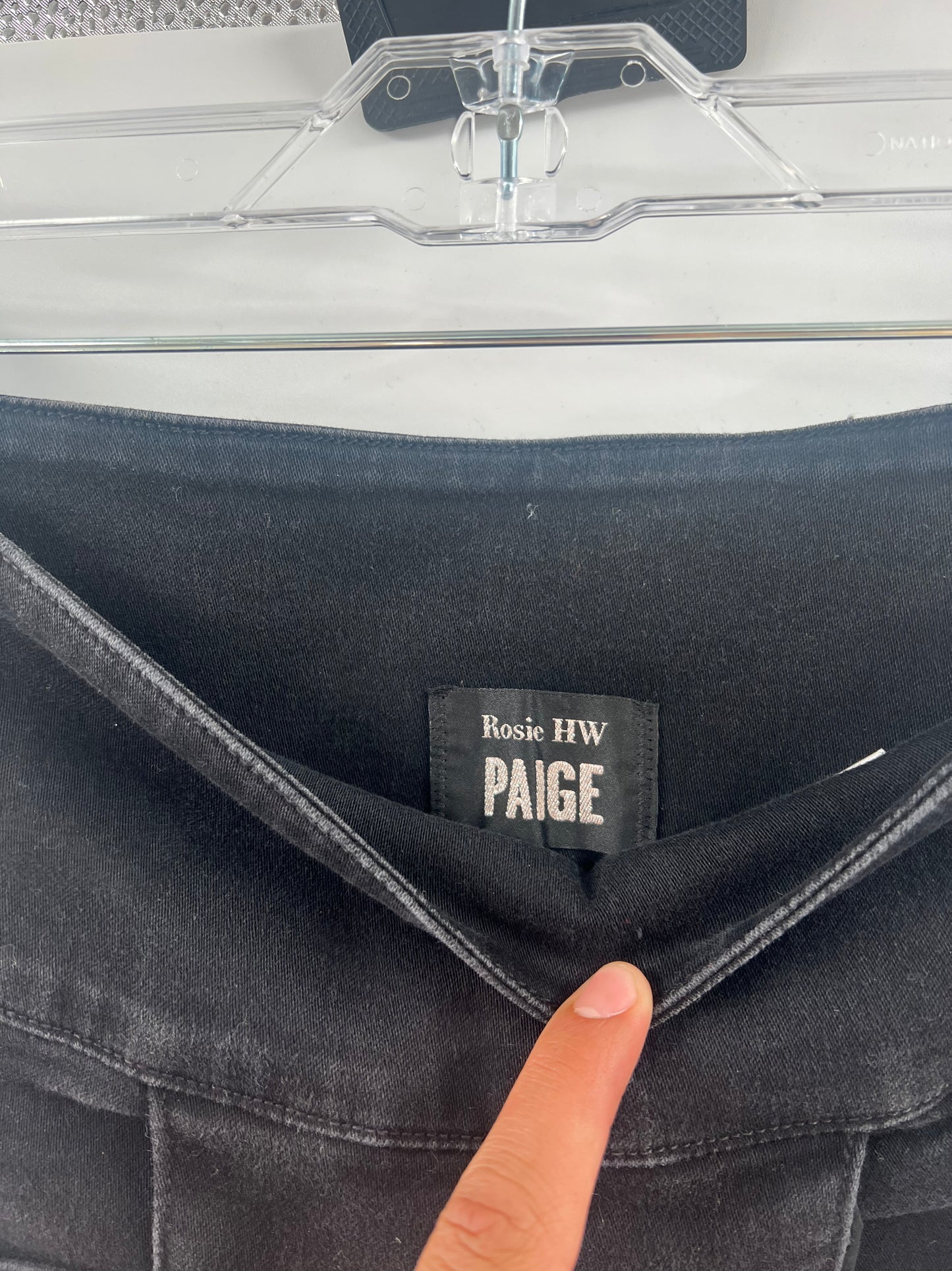 Paige Anthropologie Black Encrusted Zipper Jeans (Size 24)