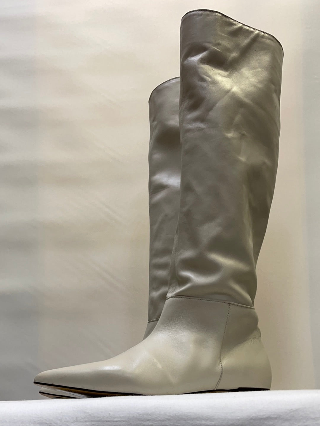 Free People Pointed White Mid-Calf Boot