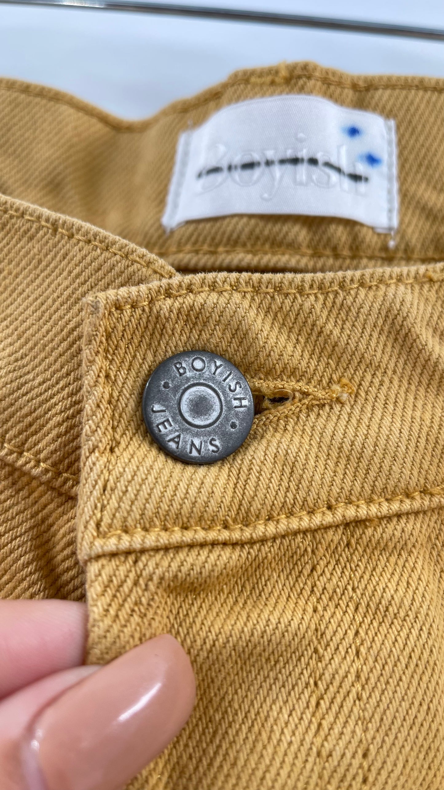 BOYISH Free People Mustard Yellow Straight Leg Jeans (32)