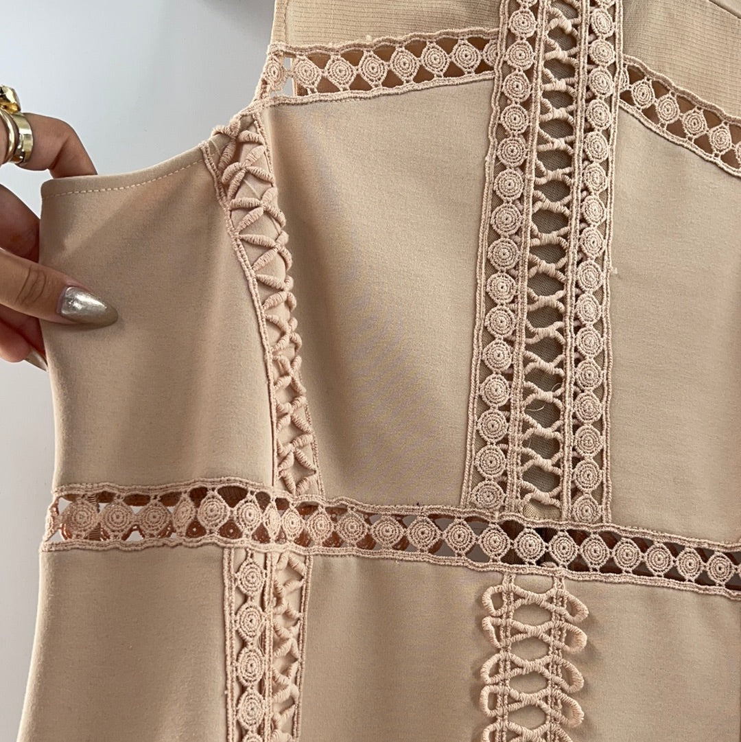 Blush Pink Lace Dress (Medium)